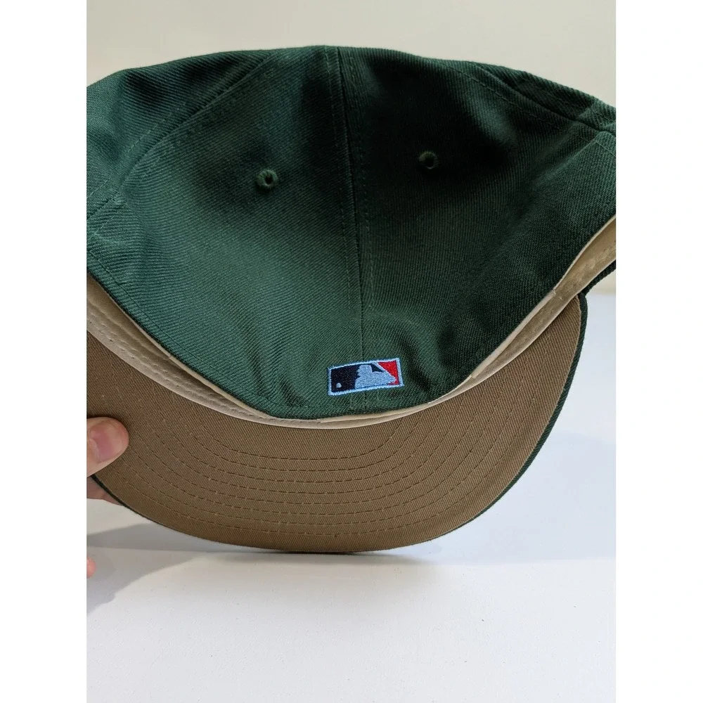 New Era Milwaukee Brewers Fitted Hat Mens 7 5/8 Green Anniversary Patch - Picture 3 of 6